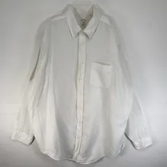古着 ブルックスブラザーズ Brooks Brothers 長袖シャツ リネン 346 大きいサイズ XL  ホワイト 無地 メンズ