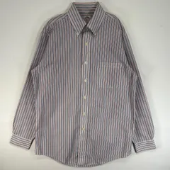 古着 ブルックスブラザーズ Brooks Brothers 長袖シャツ ストライプ 346 胸ポケ S  レッド系 マルチカラー メンズ