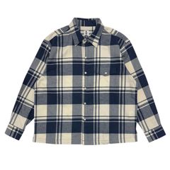 極美品 WAREHOUSE/ウエアハウス フランネルシャツ ネイビー Mサイズ 