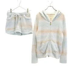 gelato pique ジェラートピケ ボーダー柄 長袖 ルームウェア 上下 セットアップ F ホワイト レディース 古着