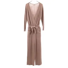 Lily Brown リリーブラウン タック 長袖 ニット オールインワン つなぎ F ピンクベージュ系 LWNO165033 レディース 古着