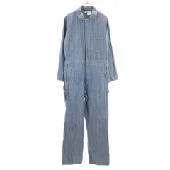 KEY キー 80s ヴィンテージ USA製 ヘリンボーン 長袖 ワークオールインワン つなぎ 34 ネイビー TARONジップ メンズ 古着