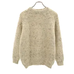 美品 Kerry woollen mills ケリーウーレンミルズ イギリス製 長袖 ネップ セーター 40 ベージュ ニット レディース 古着