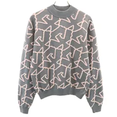 Emporio Armani エンポリオアルマーニ 総柄 長袖 ニット S グレー セーター レディース 古着