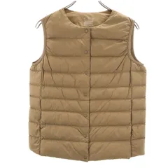 MUJI 無印良品 インナー ダウンベスト L ブラウン ポケッタブル レディース 古着