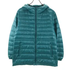 美品 UNIQLO ユニクロ フーデット ウルトラライトダウンジャケット XL エメラルドグリーン レディース 古着