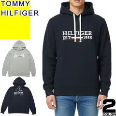 トミーヒルフィガー TOMMY HILFIGER パーカー フーディー プルオーバー スウェット メンズ ロゴ プリント 大きいサイズ ブランド 紺色 ネイビー LOGO PIQUE HOODIE 09T4505