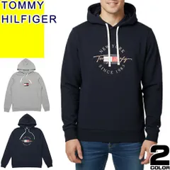 トミーヒルフィガー TOMMY HILFIGER パーカー フーディー プルオーバー スウェット メンズ ロゴ プリント 大きいサイズ ブランド 紺色 ネイビー FRENCH TERRY HOODIE 09T4502