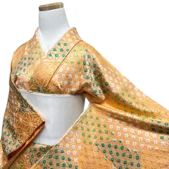 小紋　総絞り　縞模様　麻の葉　幾何学　着物　114b d ms