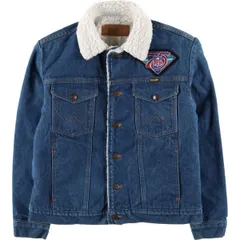 古着 90年代 ラングラー Wrangler NFL 鷲柄 イーグル柄 星条旗柄 デニムボアジャケット USA製 メンズM相当 ヴィンテージ/eaa601846