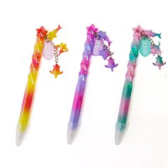 平成レトロ ウォーター ボールペン キーホルダー イルカ 貝殻 キラキラ
