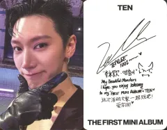 【中古】コレクションカード(男性) NCT/テン(TEN)/裏面印刷サイン、メッセージ入り/CD「1st Mini Album TEN」(Light On ver.)フォトカード