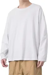 X-cross クロス ロンt 無地 黒 メンズ tシャツ 薄手 コットン 長袖 ストリート クルーネック カジュアル シンプル アウトドア おしゃれ ロングスリーブ 綿 丸首 大人 伸縮性 通気性 (ホワイト,  L)