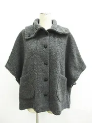 美品 tumugu ツムグ カーディガン ジャケット グレー 身幅約77cm 着丈約65cm L0001-1121-4