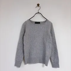 【green label relaxing】グリーンレーベルリラクシング(F)長袖 ニット セーター 無地 ケーブル編み風　ラウンドネック