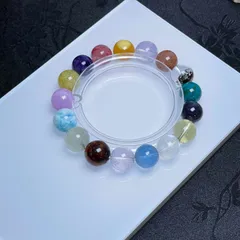 絶賛EU製 ★多宝カラークォーツ★水晶ブレス パワーストーン 天然石A アクセサリー 幸運 お守り  約11.4-12.7mm ZZ1714