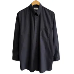 VAN HEUSEN ヴァンヒューゼン ボタンダウンシャツ 無地 ポケット付き 長袖シャツ 黒 Lサイズ No.L327