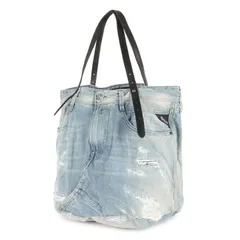 【美品】REPLAY リプレイ バッグ | 近年タグ リメイク デニム レザーショルダー トートバッグ (FW 3637.005.A0181A) | インディゴ ブラック | イタリア製 ブランド カバン【メンズ】【中古】のサムネイル
