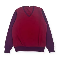 カシミヤ100% UNIQLO ユニクロ Vネック ニット セーター L/ボルドー×パープル メンズ
