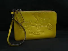 COACH コーチ レザー リストレット マルチポーチ マルチケース 小物入れ レディース メンズ イエロー系 DK8824