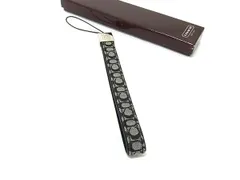 ■美品■ COACH コーチ シグネチャー キャンバス ストラップ キーホルダー チャーム レディース グレー系 DK9080