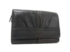 COACH コーチ レザー 二つ折り 財布 ウォレット 小銭入れ 札入れ カード入れ レディース ブラック系 DK9101