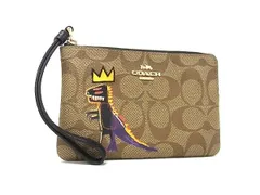 COACH コーチ C5990 バスキア コラボ シグネチャー PVC マルチポーチ マルチケース 小物入れ レディース メンズ ブラウン系 DK9119