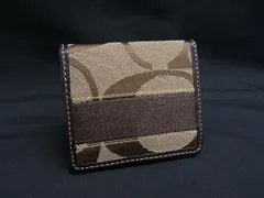 COACH コーチ シグネチャー キャンバス×レザー コインケース コインパース 小銭入れ レディース メンズ ブラウン系 DK9124