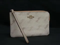 ■美品■ COACH コーチ C4466 PVC マルチポーチ マルチケース 小物入れ レディース アイボリー系 DK9137