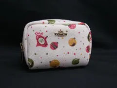 ■極美品■ COACH コーチ C7407 レザー オーナメント柄 マルチポーチ マルチケース 小物入れ レディース アイボリー系 DK9147