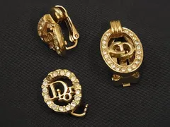 ■美品～■ ChristianDior ディオール 片耳のみ ラインストーン イヤリング アクセサリー レディース 3点セット まとめ売り DD9336