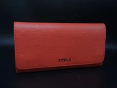 FURLA フルラ レザー 二つ折り 長財布 ウォレット 札入れ 小銭入れ レディース オレンジ系 DJ8959