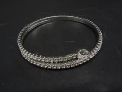 ■美品■ SWAROVSKI スワロフスキー SV925 ラインストーン バングル ブレスレット アクセサリー レディース シルバー系 DJ9188