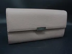 ■美品■ FURLA フルラ レザー 二つ折り 長財布 ウォレット 札入れ 小銭入れ ピンクベージュ系 DJ8972