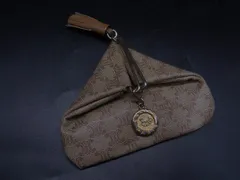 CELINE セリーヌ マカダム柄 レザー タッセル コインケース コインパース 小銭入れ レディース ブラウン系 DJ8996