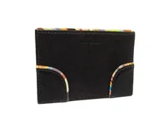 ■美品■ Paul Smith ポールスミス レザー カードケース カード入れ パスケース 定期入れ メンズ ブラック系×マルチカラー DJ9029