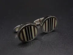 ■美品■ BURBERRY バーバリー カフスボタン カフリンクス アクセサリー 紳士 ビジネス メンズ シルバー系×マルチカラー DJ9105
