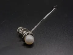 ■美品■ MIKIMOTO ミキモト SV925 本真珠 パール約7mm ネクタイピン ブローチ アクセサリー シルバー系 DJ9087