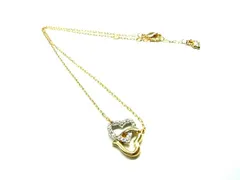 SWAROVSKI スワロフスキー ラインストーン ハートモチーフ ネックレス ペンダント アクセサリー ゴールド系×シルバー系 DJ9062