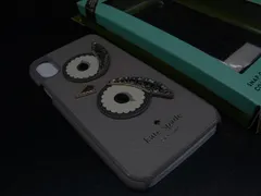 ■極美品■ kate spade ケイトスペード レザー iPhone X ケース アイフォンケース スマホケース グレージュ系 DJ9036