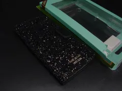 ■極美品■ kate spade ケイトスペード グリッター 手帳型 iPhone X アイフォンケース スマホケース ブラック系 DJ9034