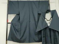 平和屋着物●男性　紬　アンサンブル　亀甲柄　キングサイズ　正絹　逸品　AABD6369cs