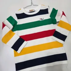 日本 ミッキーマウス ストライプ 長袖 Tシャツ 100