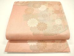 名古屋帯】夏帯 紗 洗える 浪花鼠色 薄物 盛夏 紫色の水玉 可愛い 