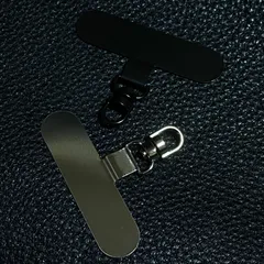 スマホ ストラップ ホルダー ステンレス 細いデザイン 回転取付 ナスカン ショルダー ストラップホルダー シルバー ブラック