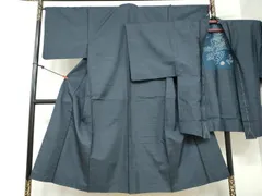 平和屋着物●男性　本場大島紬　アンサンブル　格子文　正絹　逸品　DAAY5963ud