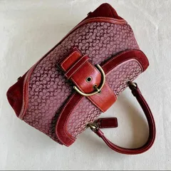 Coach Vintage y2k Soho Flap Signature Burgundy Suede Leather Handbag