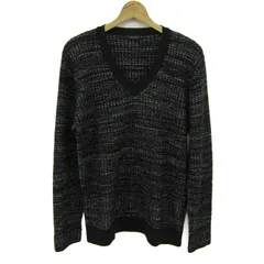 ジョセフオム ニット トップス 長袖 Vネック セーター モヘヤ混 メンズ 48サイズ 黒×グレー JOSEPH HOMME 【中古】のサムネイル