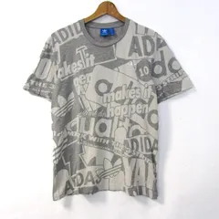 アディダスオリジナルス 半袖Ｔシャツ コットン100% スポーツウエア トップス 白 メンズ Oサイズ ホワイト×グレー adidas 【中古】