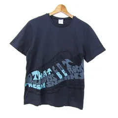 アディダス 半袖Ｔシャツ プリントT コットン100% スポーツウエア トップス メンズ Lサイズ ネイビー adidas 【中古】